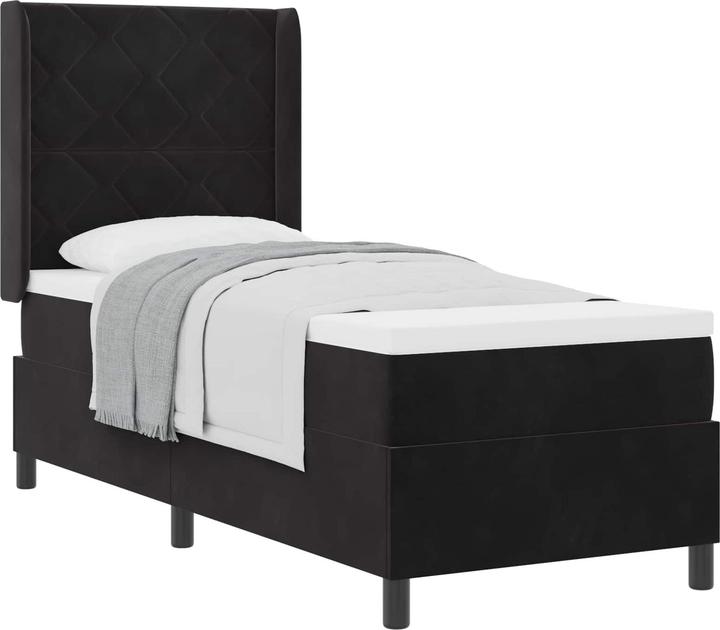 Produktbild vidaXL Boxspringbett Mit Matratze Samt Schwarz (80 x 200 cm)
