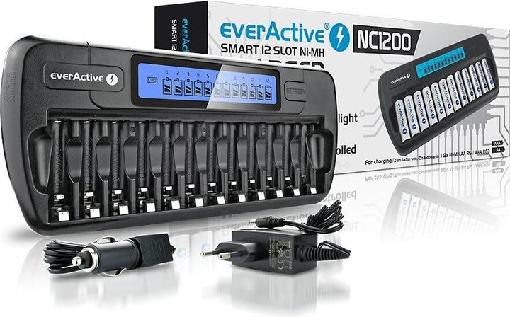 Produktbild Everactive 1-12 AA / AAA battery charger with LCD display (1 Stk., AAA, AA, Ladegerät ohne Akku)