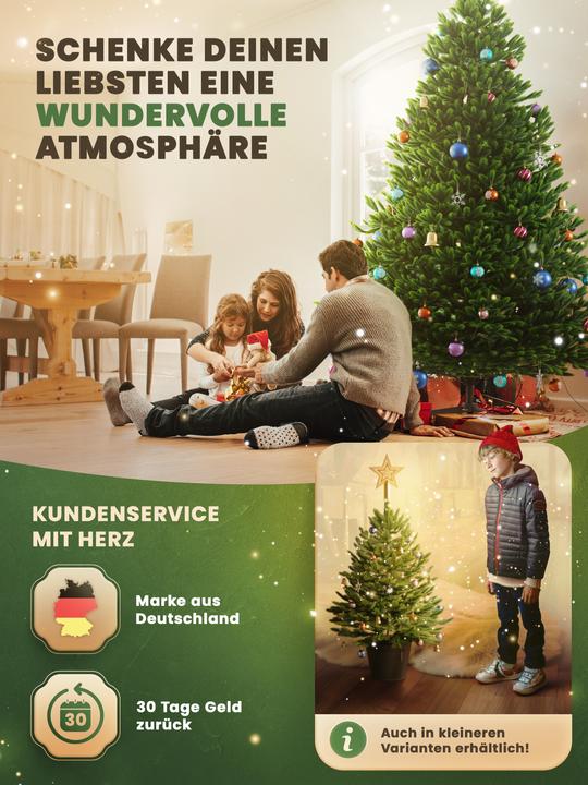 Image du produit Artitree Sapin de Noël 180 cm avec support en bois FSC (180 cm)