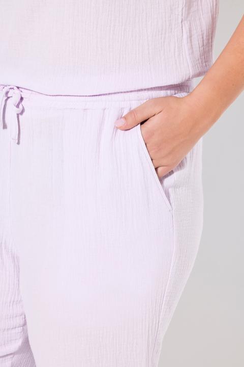 Produktbild Ulla Popken Musselin-Schlupfhose Rose, weites Bein, Elastikbund (42, 44)