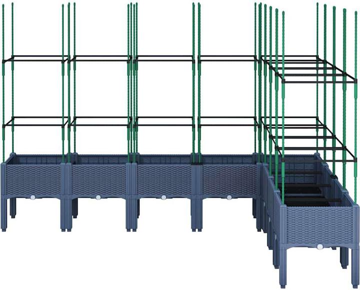 Image du produit vidaXL Bac à plantes avec treillis PP