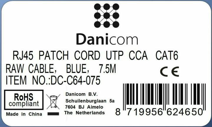 Produktbild Dsit CAT 6 Netzwerkkabel U/UTP (CAT6, 7.50 m)