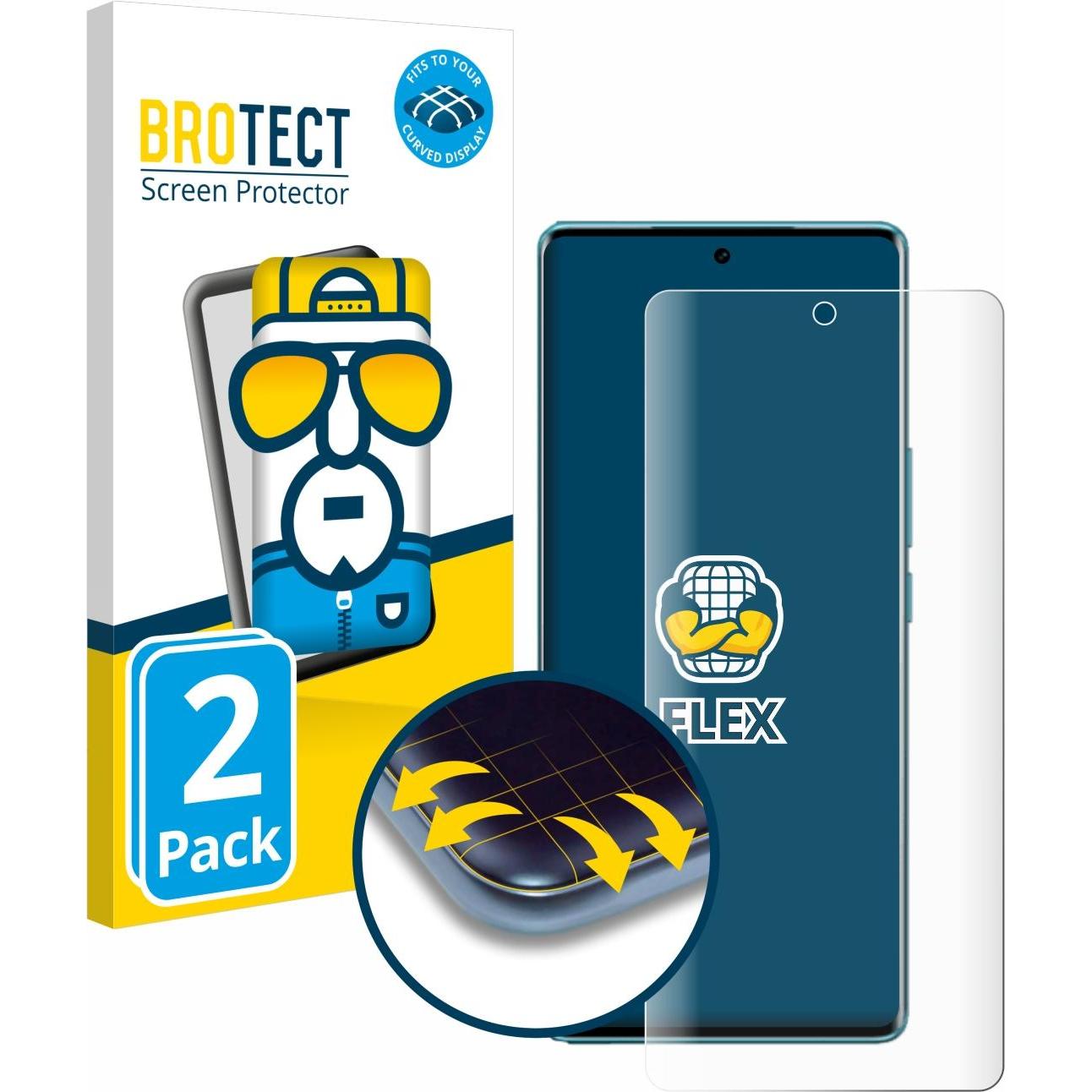 BROTECT Full-Screen Displayschutz (2 Stück, Vivo V29), Smartphone Schutzfolie, Transparent