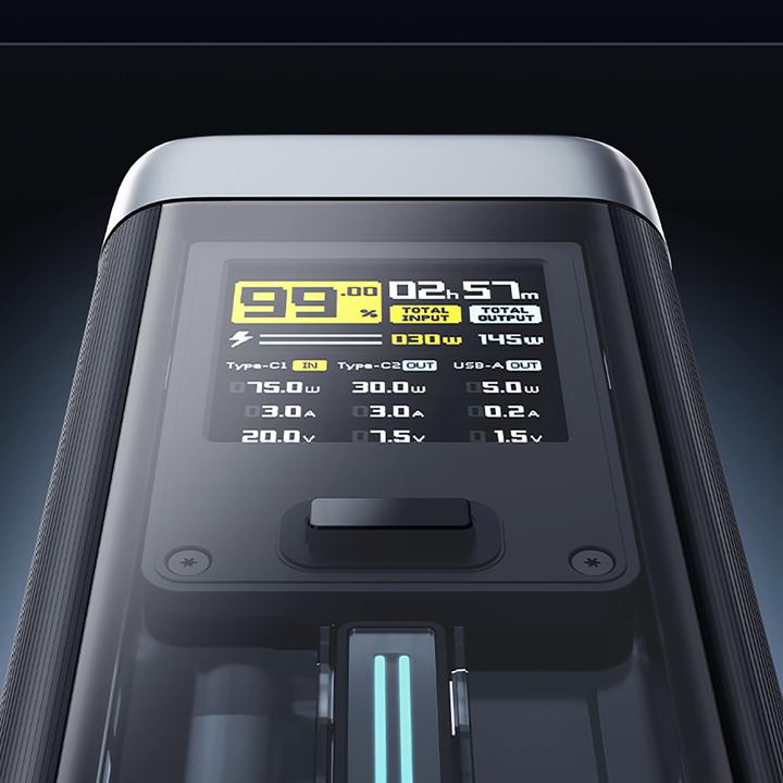 Actual product image Cuktech Powerbank CUK00P23GLBK 210W 25000mAh Power Bank 2 x USB-C 1 x USB-A - schwarz (25000 mAh, 210 W)