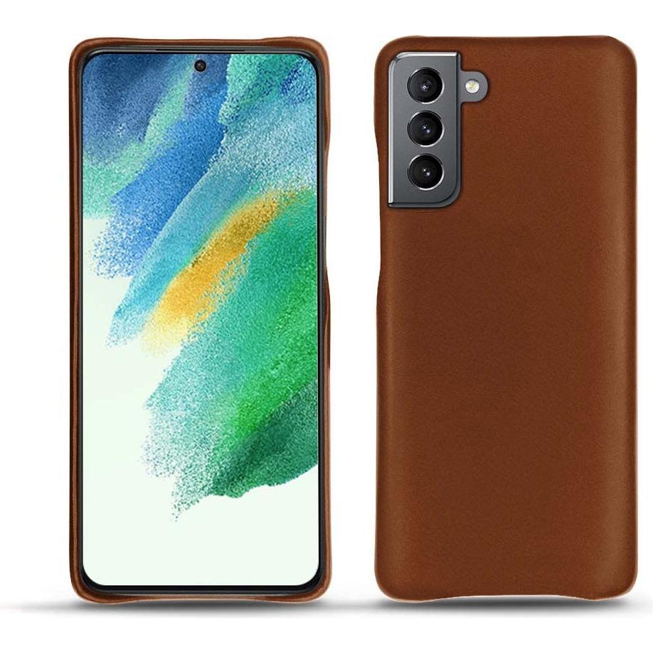 Noreve Lederschutzhülle Samsung Galaxy S21 FE (Samsung Galaxy S21 FE), Smartphone Hülle, Braun