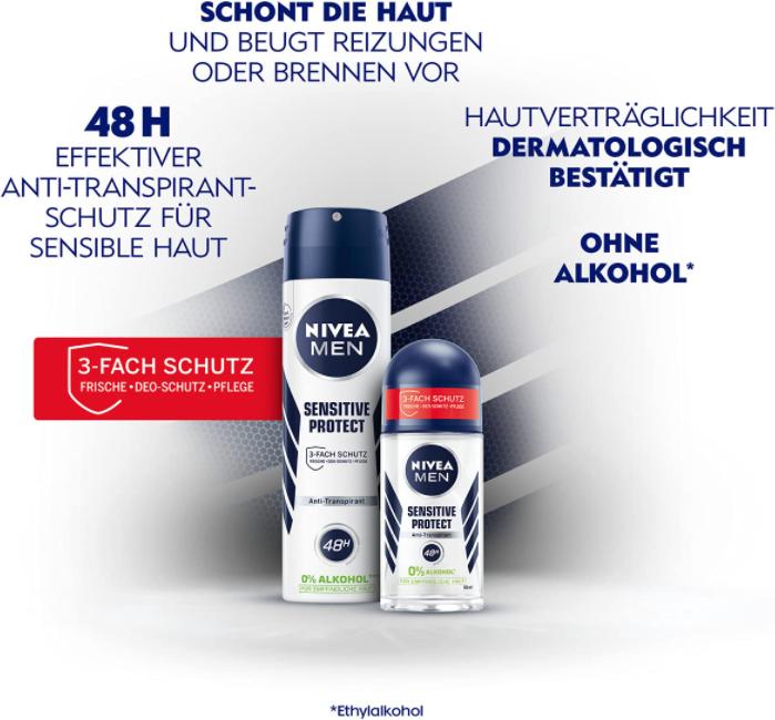 Produktbild NIVEA MEN Sensitive Protect (Roll-on, 50 ml)