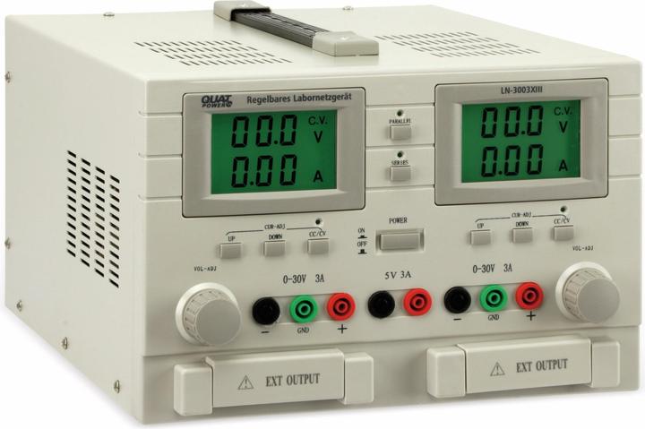 Actual product image QuatPower Power supply LN-3003XIII 2x 0...30V-, 0...3A, 5V-/3A, Ser/Par