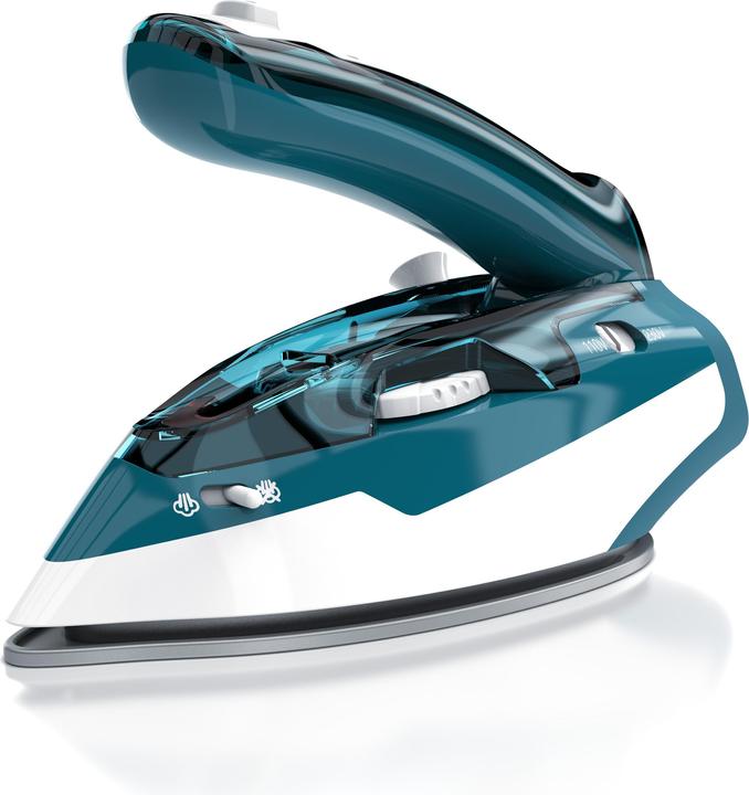 Actual product image Mybeo Travel iron, foldable iron 1100W, with steam & stainless steel gliding soleplate, dual voltage (1100 W)