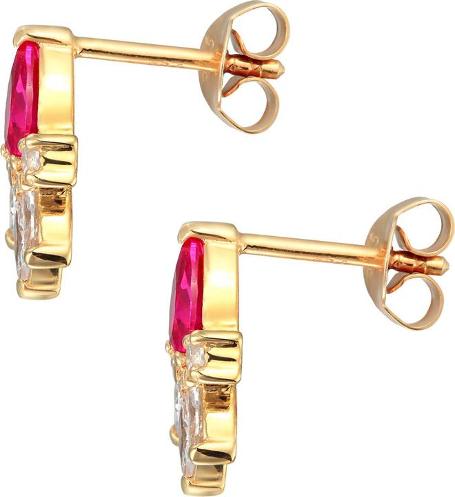Actual product image Elli Earrings cubic zirconia synthetic ruby 925 silver (Zirconia, Synthetic ruby, 925 Sterling silver)