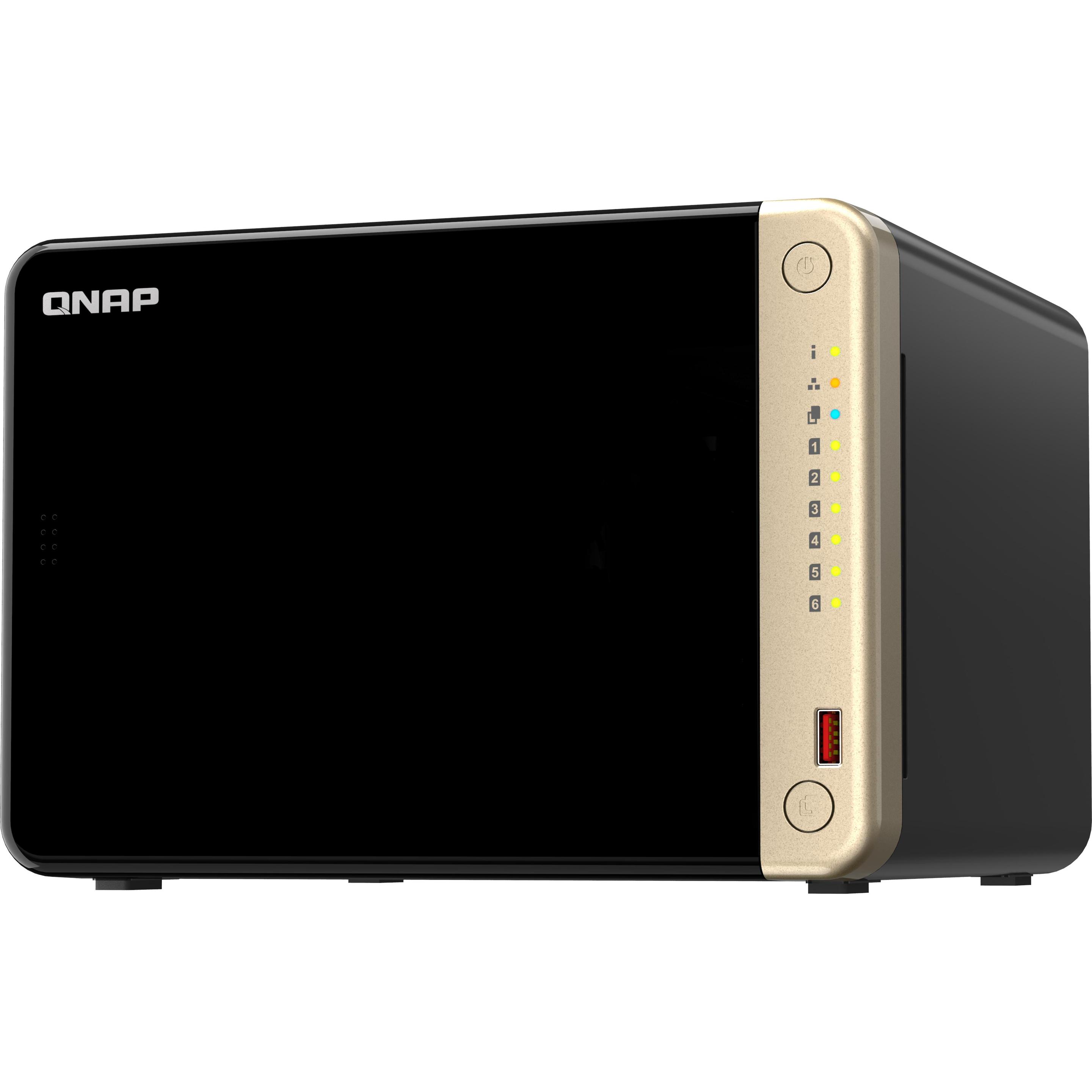 QNAP TS-664-8G (0 TB), NAS, Schwarz