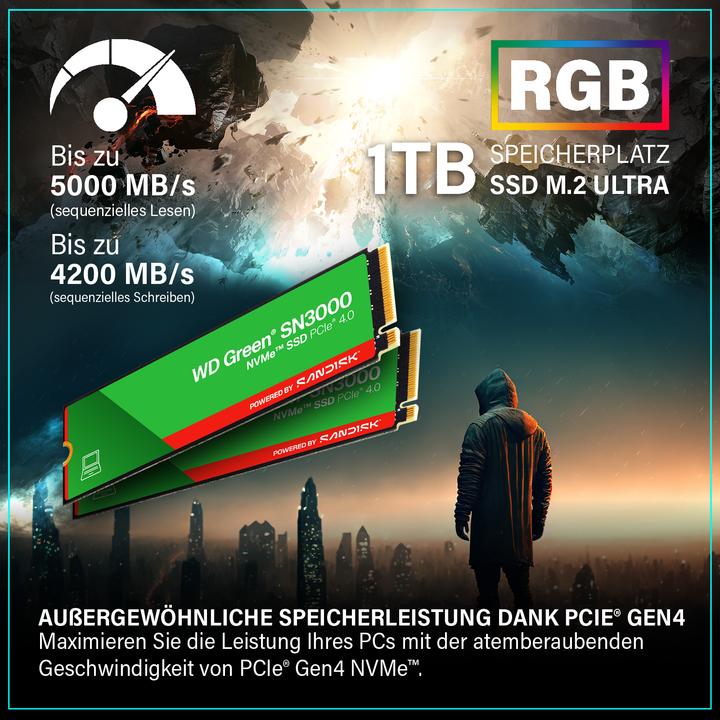 Produktbild Greed MK2 AMD - Gaming Pc - RTX 5060 (1000 GB, 16 GB, AMD Ryzen 7 5700, GeForce RTX 5060 Ti)