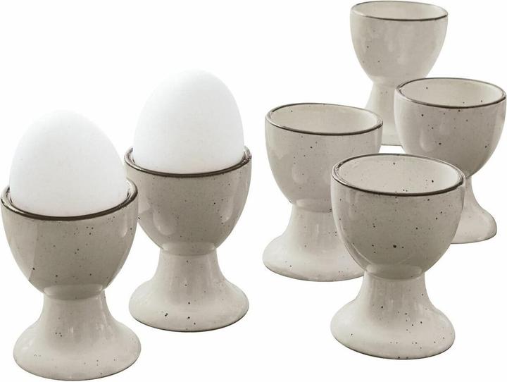 Produktbild Loberon Eierbecher 6er Set Biarré grau (6 x)