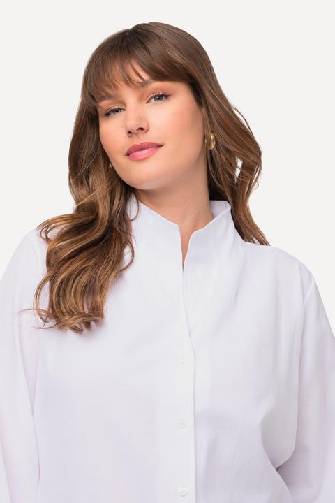 Produktbild Ulla Popken Bluse, Oxford-Gewebe, Kelchkragen, Langarm (46, 48)