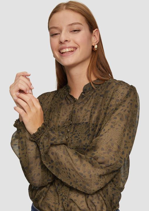 Produktbild S.Oliver Bluse Leicht transparente Chiffonbluse mit Puffärmeln (40)