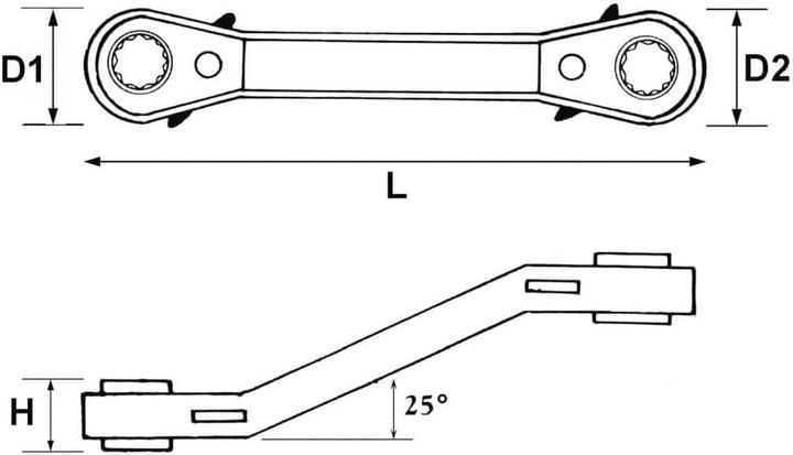 Actual product image Teng Tools Ratchet Wrench, 265 mm Overall