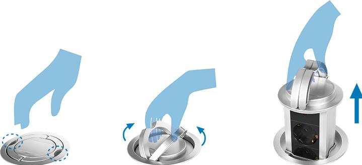 Image du produit LogiLink Unité de prise Pop-Up (3 x, CEE 7/3, 1.80 m)