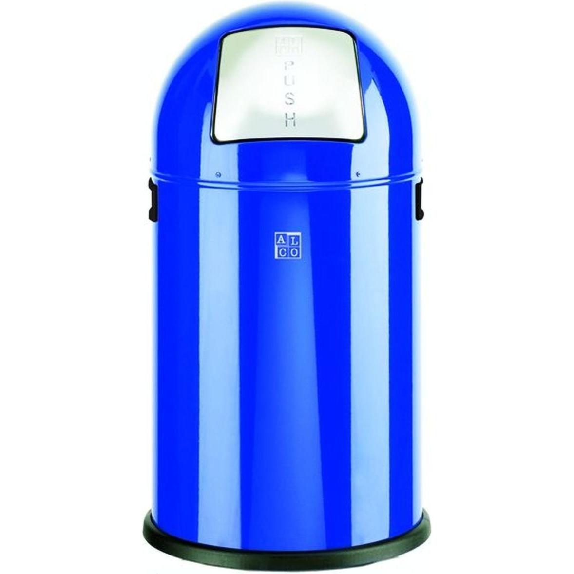 Alco Abfallsammler mit Push-Klappe 20 Liter blau, Abfalleimer, Blau