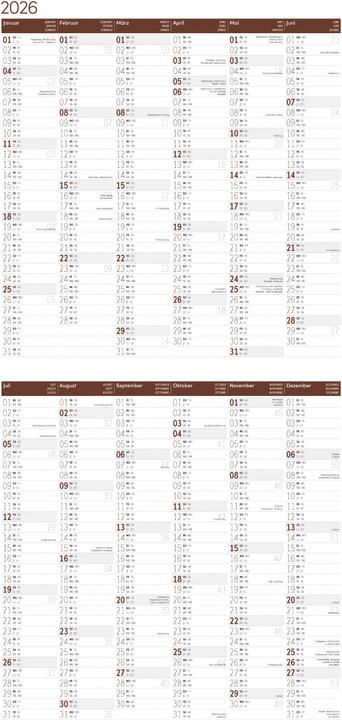 Valeurs nutritives et ingrédients Otter Kalender 2026 - 30x30 (30 x 30 cm, Couverture rigide, Allemand, Français, Italien, Anglais)