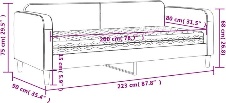 Produktbild vidaXL Tagesbett mit Matratze