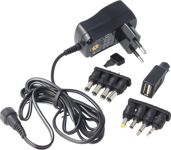 Actual product image AccuCell Universal power supply 3 Volt to 12 Volt incl. 1 USB and 8 DC adapters
