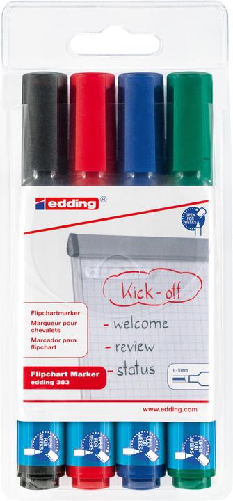 Edding 383 (Blau, Grün, Rot, Schwarz, 5 mm, 4 x)