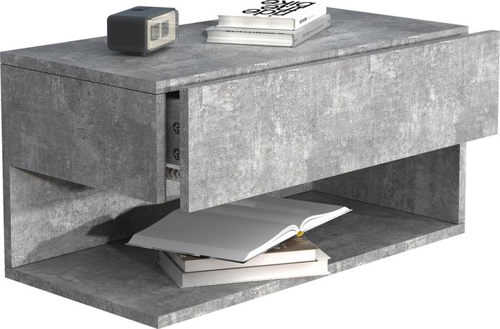 Actual product image VCM Wooden Wall Drawer Bedside Cabinet Wall Board Drawer Console Bedside Table Usal XL 60 cm (60 x 32 x 30 cm)