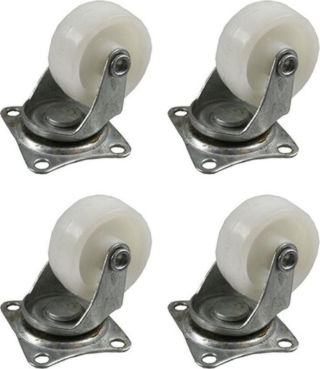 Benson Jeu de roulettes pivotantes 50 mm blanc 4 pièces