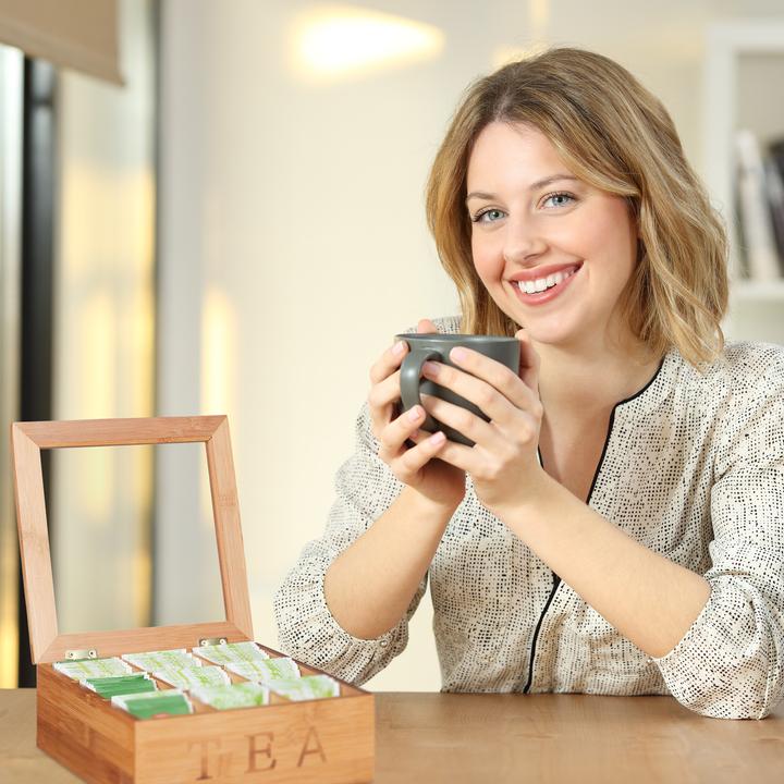 Actual product image Relaxdays 9 Compartment Tea Box