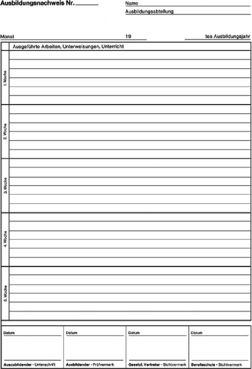 Nutritional values and ingredients Brunnen Proof of training A4 1 month/page (28 x)