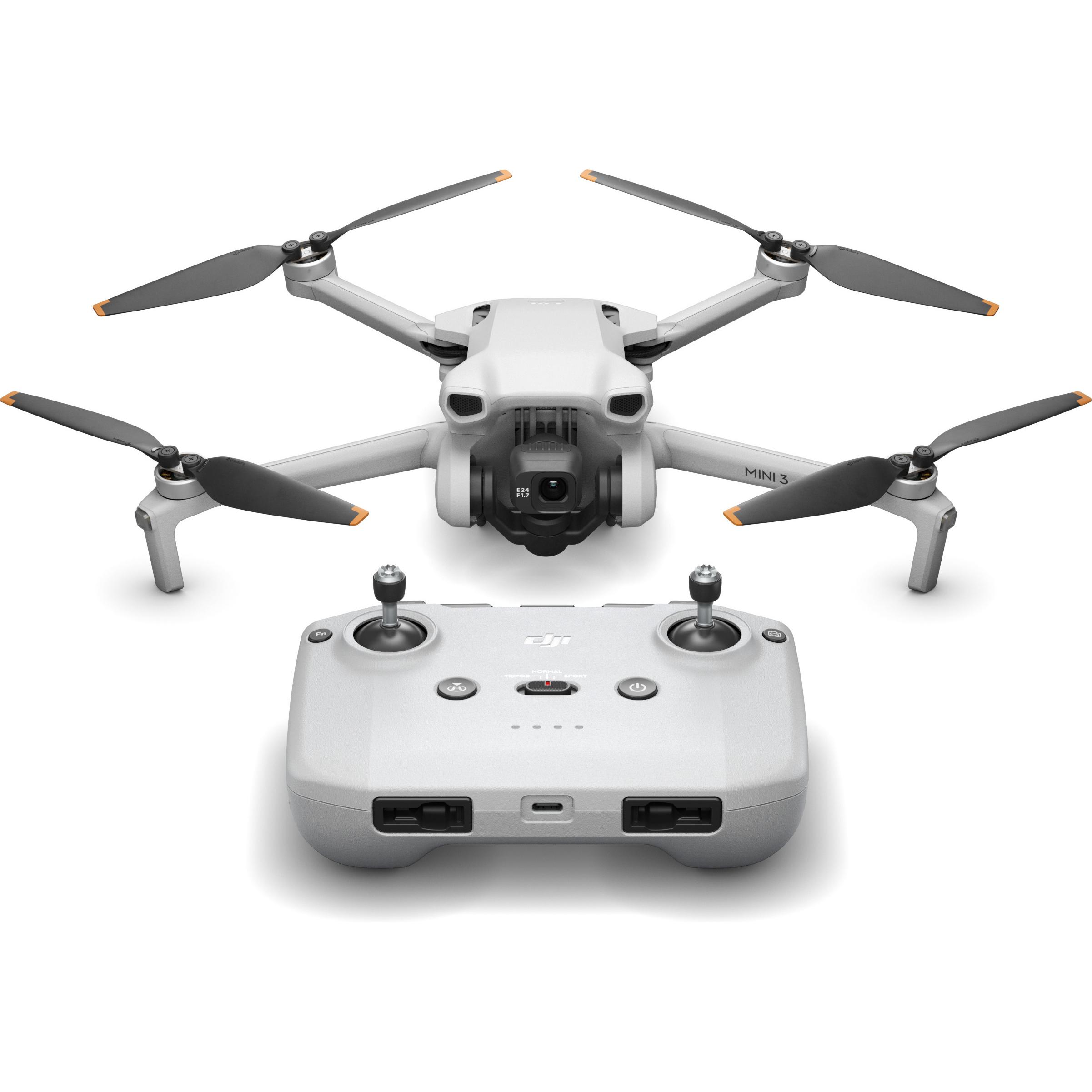DJI Mini 3 (38 min, 249 g, 48 Mpx), Drohne, Grau, Schwarz