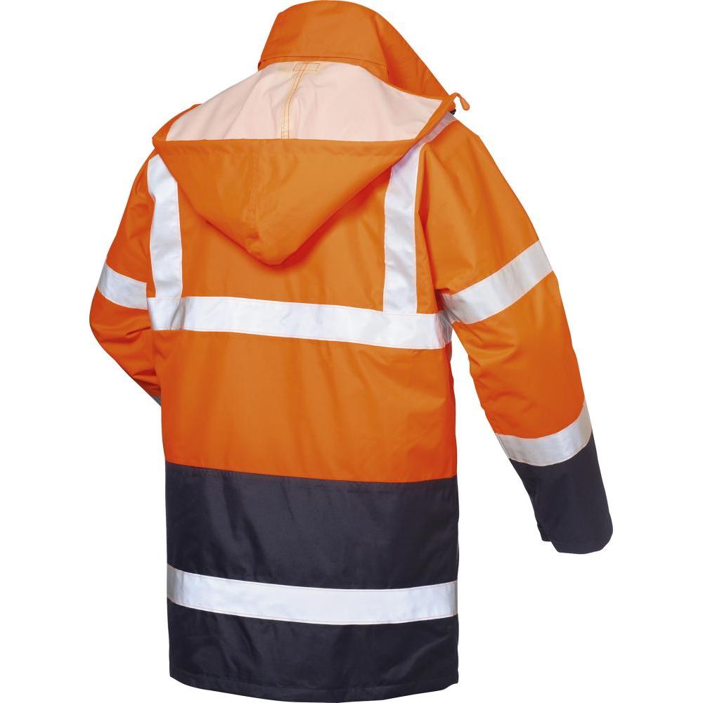 Thumbnail - Safestyle, Arbeitsjacke, *TRAVIS* 4-IN-1 WARNSCHUTZPARKA ORANGE/MARINE (XL)