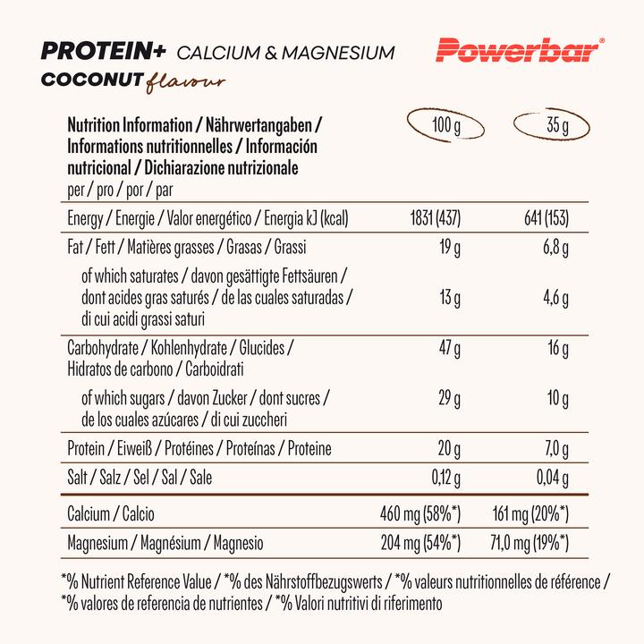 Valori nutrizionali e ingredienti Powerbar proteine più minerali (30 pz., 1050 g)