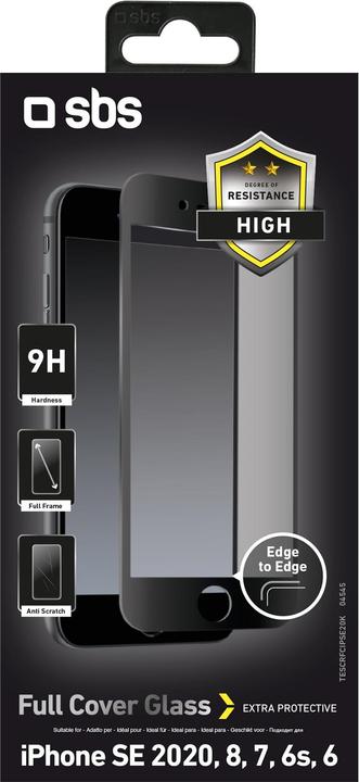 Image du produit SBS Protecteur d'écran en verre à couverture intégrale pour iPhone SE 2020/8/7/6s/6 (1 pièce(s), Apple iPhone 6, Apple iPhone 6s, Apple iPhone 7, Apple iPhone 8, Apple iPhone SE (2ème génération), Apple iPhone SE (3ème génération))