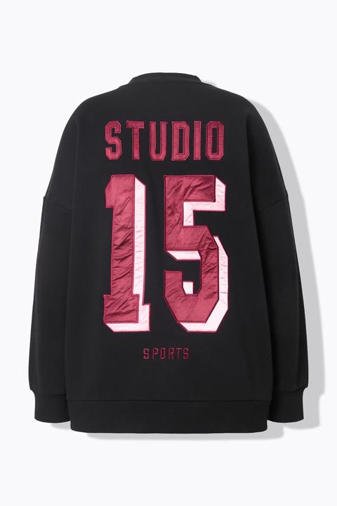 Produktbild Studio Untold Sweatshirt, oversized, Satin-Zahl, Ballonärmel (54)