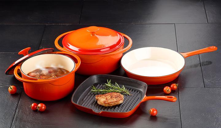 Produktbild Tornwald-Schmiede Gusseisen Schmortopf, emailliert, 21cm (21 cm, Bräter + Schmortopf, Gusseisen)