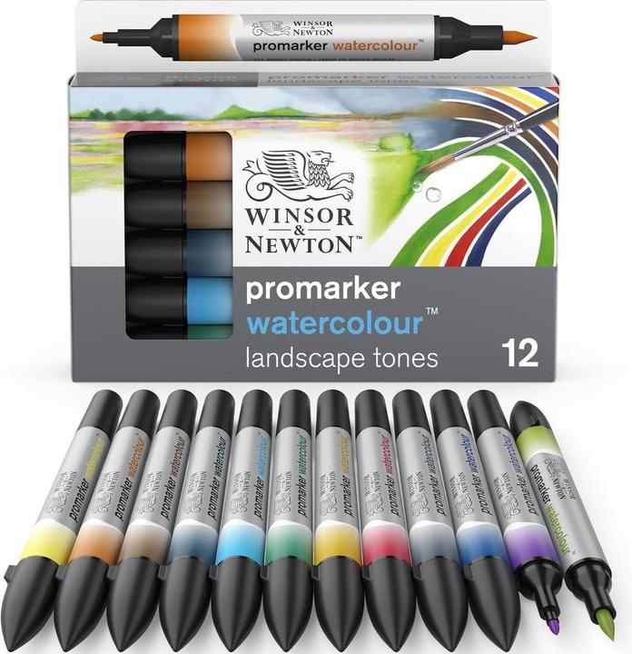 Produktbild Winsor & Newton Watercolour markerset (12 pcs) (837313) (12x)