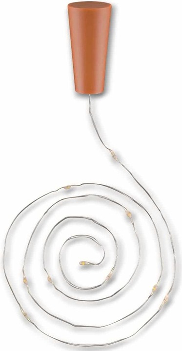Immagine prodotto Goobay Catena luminosa a 10 LED per bottiglie, con timer, argento-marrone chiaro (0.95 m)