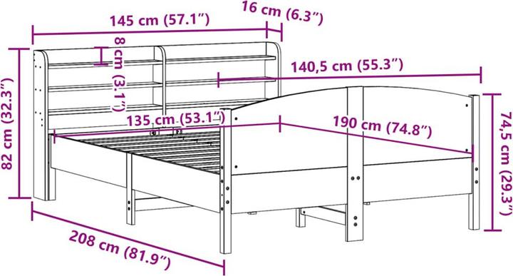 Image du produit vidaXL Bettgestell (135 x 190 cm)