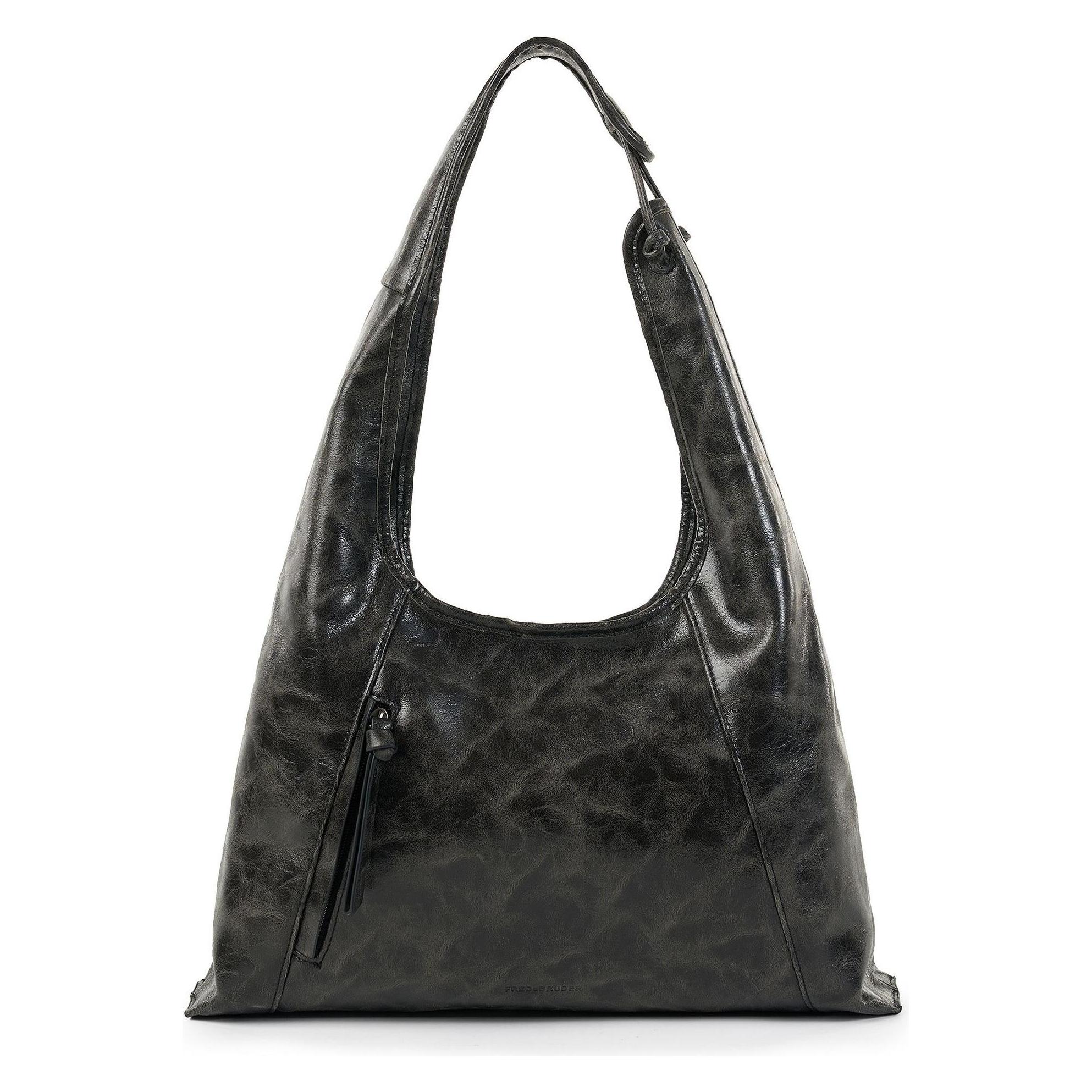 FredsBruder, Damen, Handtasche, Ever Faded Schultertasche Leder 38 Cm, Schwarz