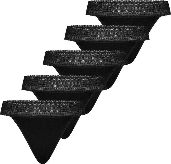 Immagine prodotto Mey - Modal Lace - String - 5er Pack (M Schwarz) (M, Confezione da 5 pezzi)