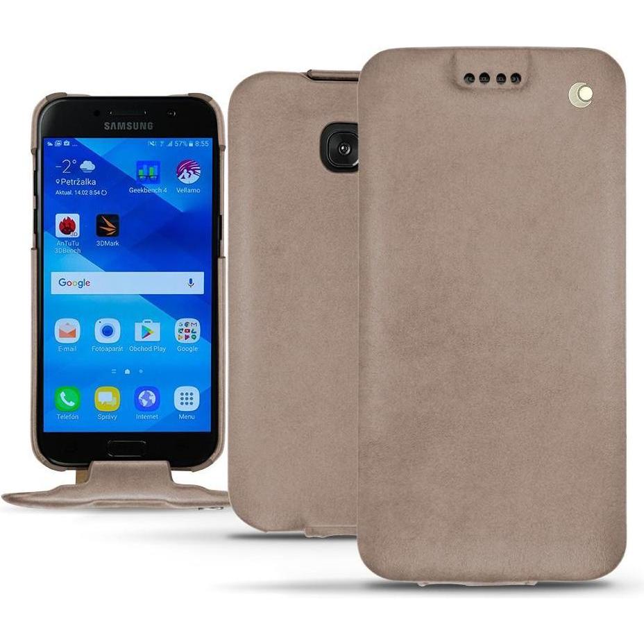 Noreve Lederschutzhülle vertikal (Samsung Galaxy A3 (2017)), Smartphone Hülle, Beige