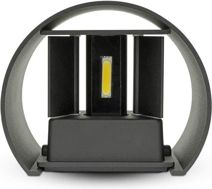 Image du produit V-TAC VT756B Applique murale 6W avec puce Bridglux Corps noir rond IP65 4000K (700 lm, IP65)