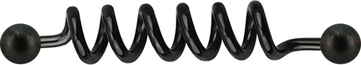 Produktbild Star Piercing Barbell schwarz Spule mit zwei Kugeln gesprenkelt (ohne Messing, Chirurgenstahl 316L)