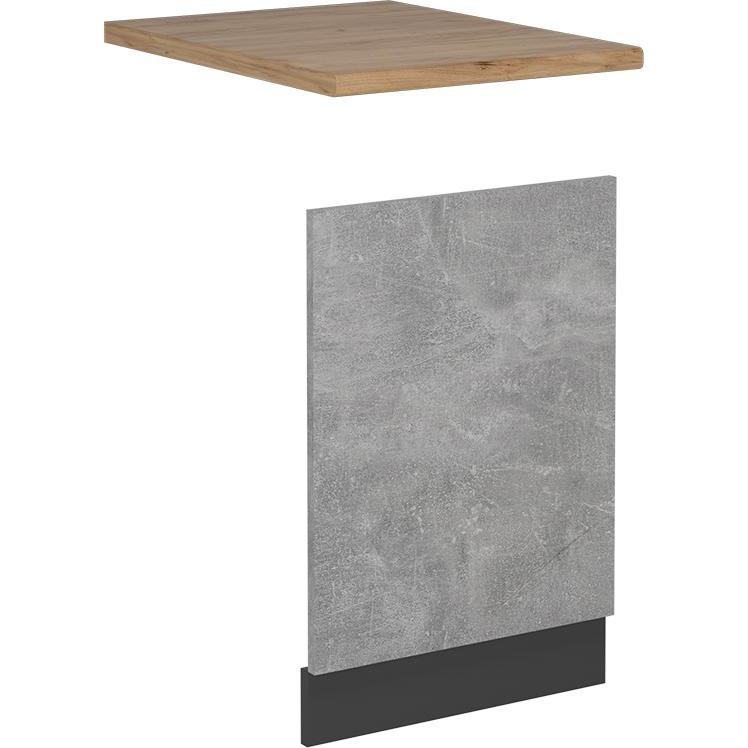 Thumbnail - Vicco Geschirrspülblende R-Line, Beton/Anthrazit, 45 cm, AP Eiche, Geschirrspüler Zubehör, Grau