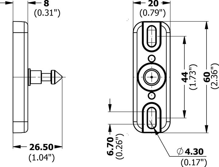 Actual product image PS Frontal closing part Solo, Latch 75 (1 pcs.)