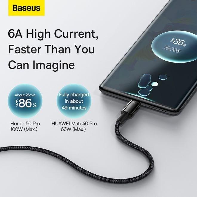 Actual product image Baseus USB A — USB C (2 m, USB 3.0, 100 W)