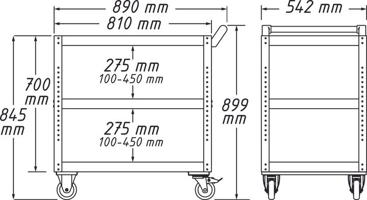 Actual product image HAZET Service trolley Tool trolley Assistent 167-3 (150 kg)