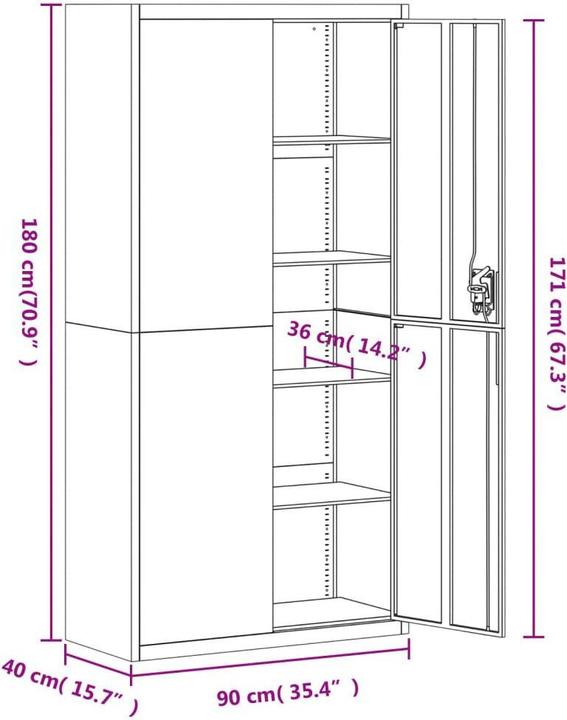 Image du produit vidaXL Bakarne (90 x 40 x 180 cm)
