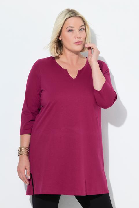 Produktbild Ulla Popken Longshirt, A-Linie, Tunika-Ausschnitt, 3/4-Arm (56)