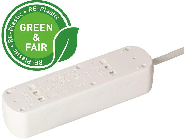 Produktbild Max Hauri Steckdosenleiste Basic Line 4x Typ 13 ws Schalter 1.5m Green (4x, Typ 13, 1.50 m)